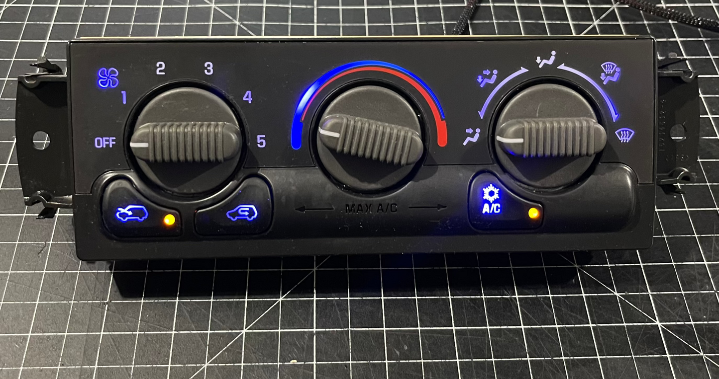 1999-2002 Chevy GMC manuel heater control blue led
