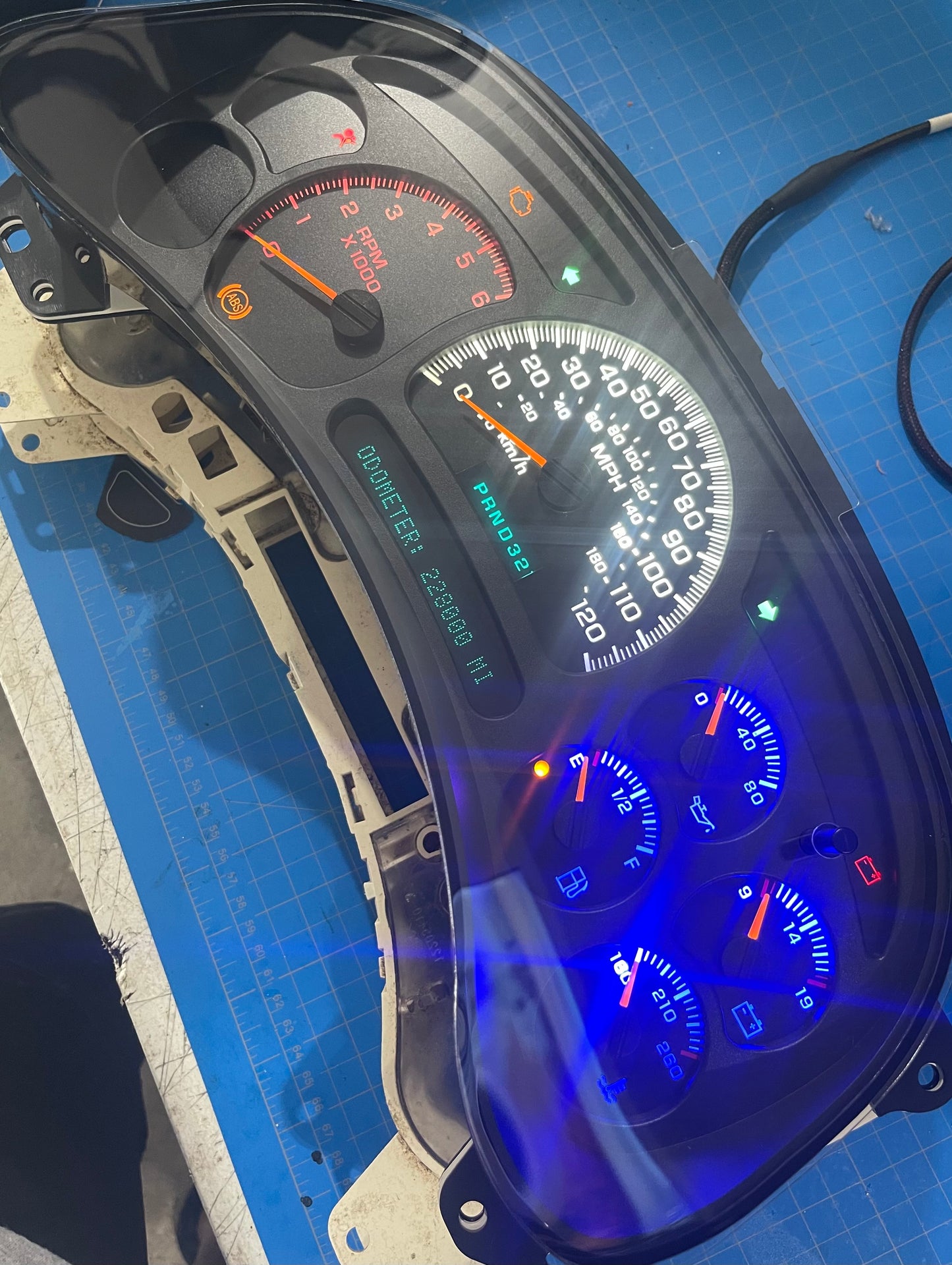 2003-2007 Gmc Chevrolet OEM Rebuilt Refurbished Instrument Gauge Cluster Cadillac Escalade, Silverado, Sierra, Tahoe, Denali Suburban, Avalanche, Yukon , (American Flag) Speedometer