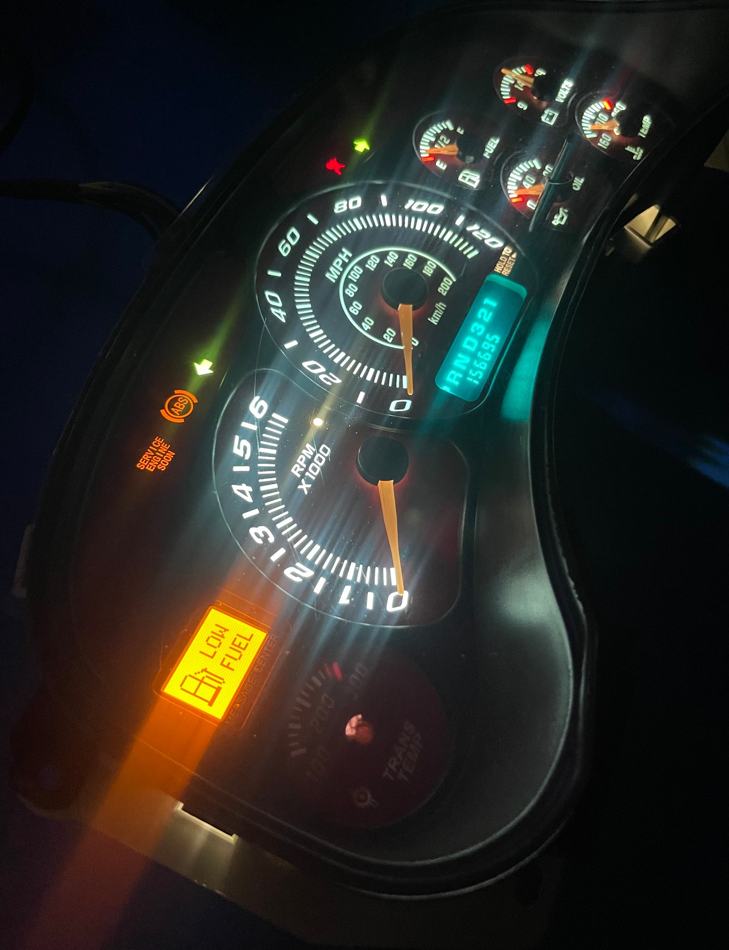 (No Trans Temp) 1999-2002 RED, Chevrolet REBUILT Instrument Gauge Cluster - Speedometerking.com