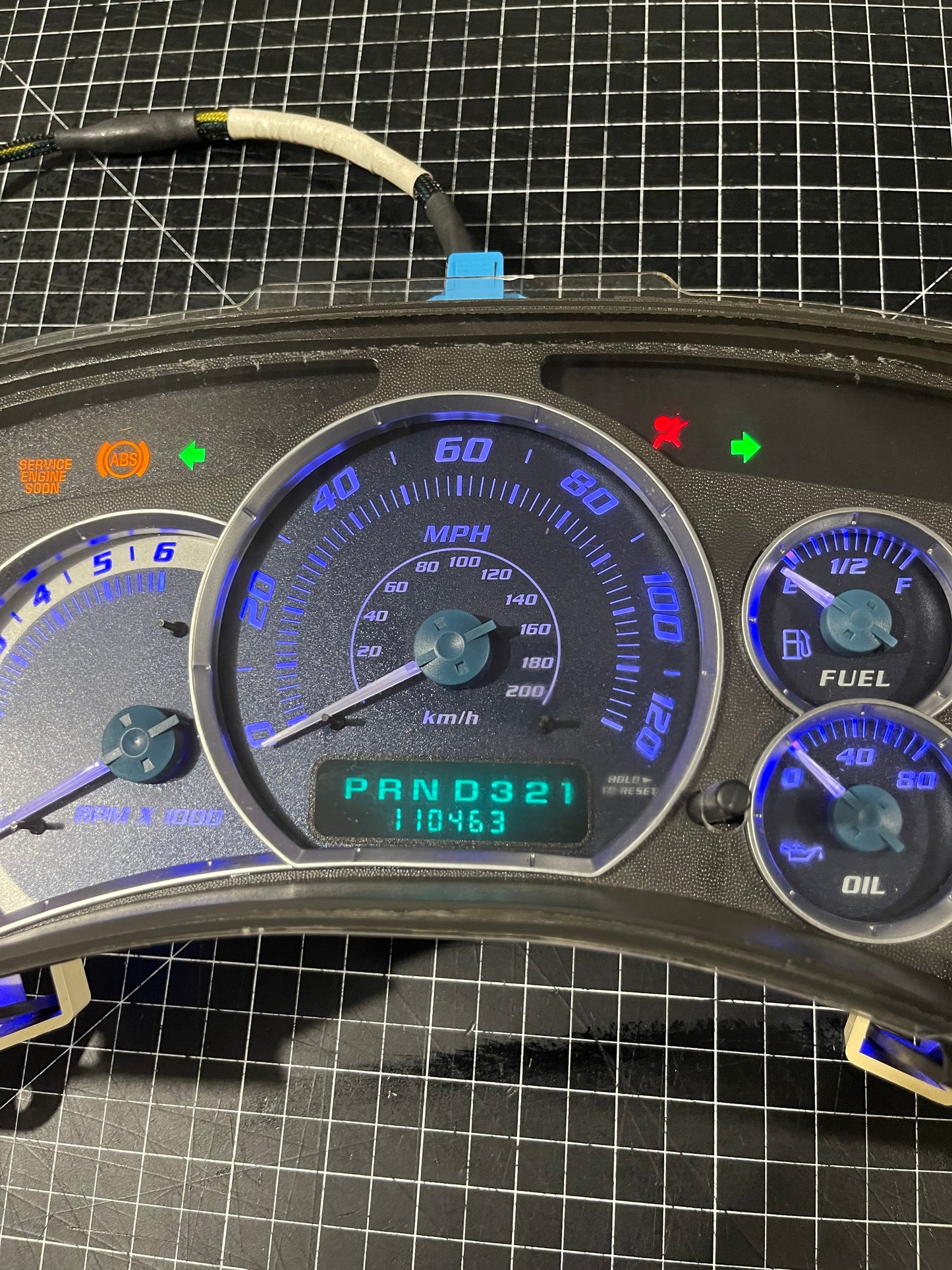 Blue LED 1999-2002 Cadillac Escalade Speedometer Instrument Gauge Cluster (with Trans Temp) - Speedometerking.com