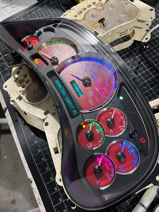 2003-2007 GMC/CHEVY (OEM) Rebuilt/Refurbished Speedometer Instrument Gauge Cluster W/ Trans Temp & Cadi Bezel - Speedometerking.com