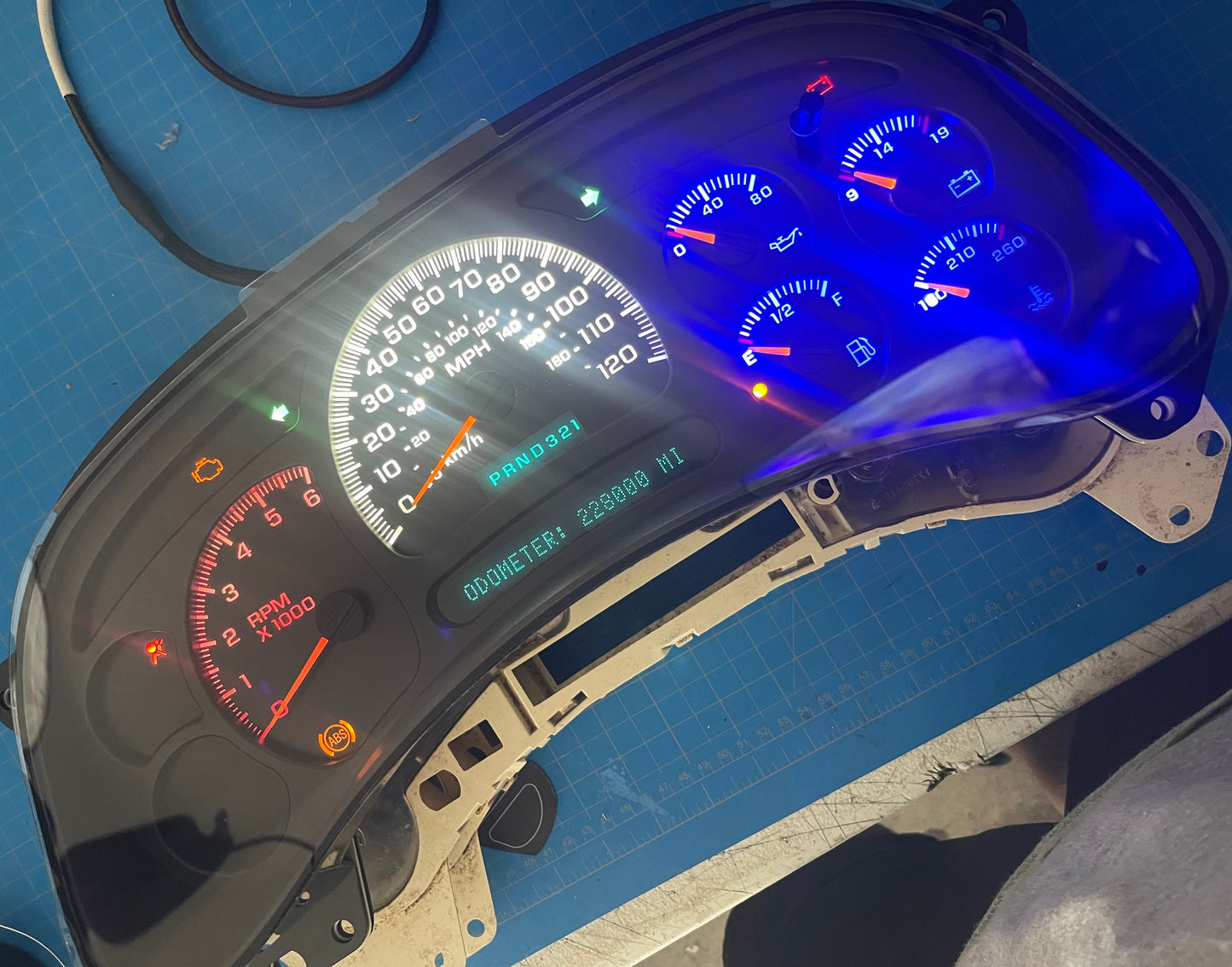 2003-2007 Gmc Chevrolet OEM Rebuilt Refurbished Instrument Gauge Cluster Cadillac Escalade, Silverado, Sierra, Tahoe, Denali Suburban, Avalanche, Yukon , (American Flag) Speedometer