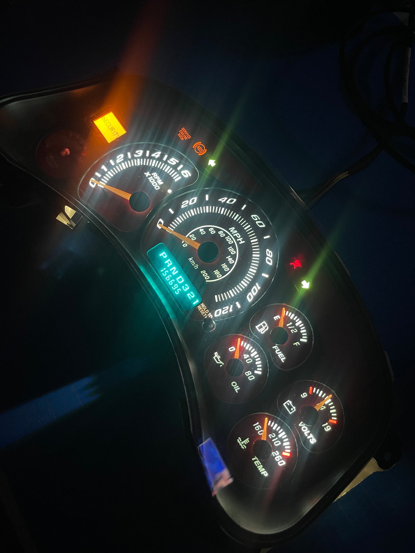 (No Trans Temp) 1999-2002 RED, Chevrolet REBUILT Instrument Gauge Cluster - Speedometerking.com