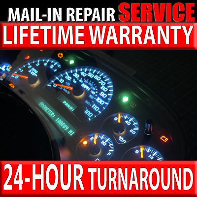 MAIL IN CLUSTER REPAIR SERVICE W/ LED Light Color Included & MOTORS REBUILT 1995-2007 CLASSIC