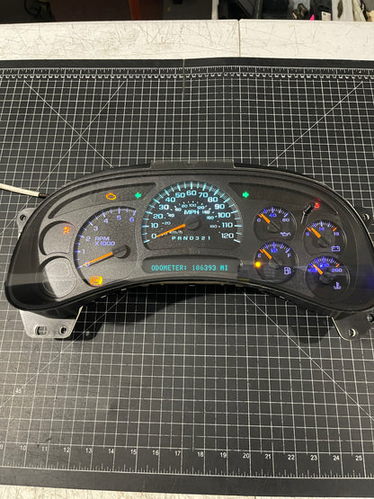 Blue/White LED’s 2006 2007 Chevy Silverado Sierra Tahoe Denali Suburban Avalanche Yukon Escalade 06 07 Speedometer Instrument Gauge Cluster - Speedometerking.com