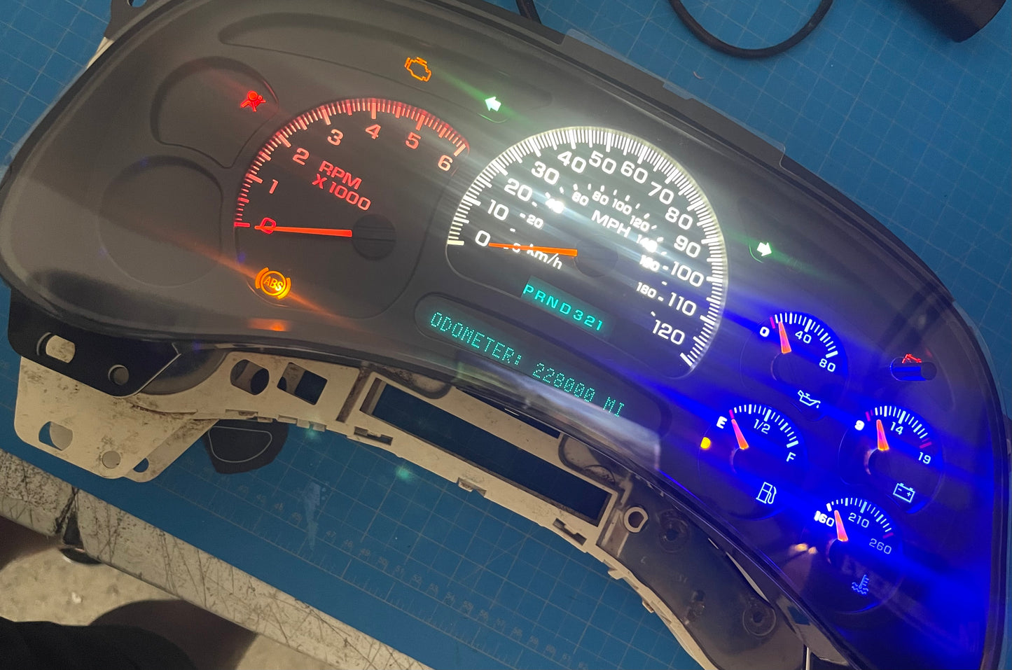 2003-2007 Gmc Chevrolet OEM Rebuilt Refurbished Instrument Gauge Cluster Cadillac Escalade, Silverado, Sierra, Tahoe, Denali Suburban, Avalanche, Yukon , (American Flag) Speedometer