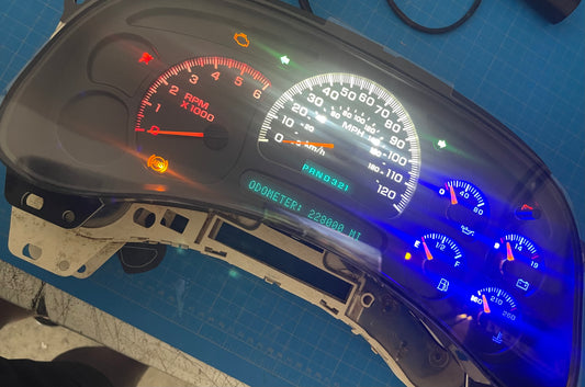 2003-2007 Gmc Chevrolet OEM Rebuilt Refurbished Instrument Gauge Cluster Cadillac Escalade, Silverado, Sierra, Tahoe, Denali Suburban, Avalanche, Yukon , (American Flag) Speedometer