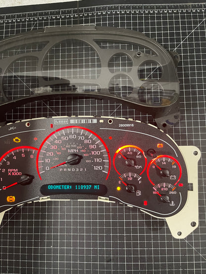 RED LED’s 2006 2007 Chevy Silverado Sierra Tahoe Denali Suburban Avalanche Yukon Escalade 06 07 Speedometer Instrument Gauge Cluster - Speedometerking.com