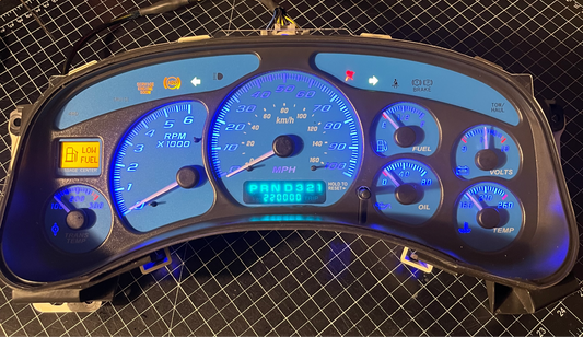 1999-2002 Blue OEM GMC/Chevrolet REBUILT Instrument Gauge Cluster