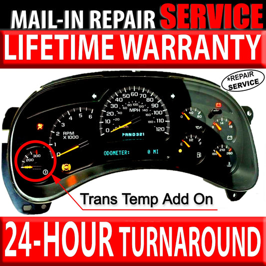 MAIL IN REBUILD SERVICE: Add Trans Temp Gauge Service + Instrument Cluster Rebuild + Add LEDs 03-07 GM