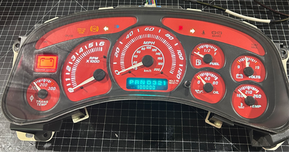 1999-2002 RED GMC/Chevrolet REBUILT Instrument Gauge Cluster