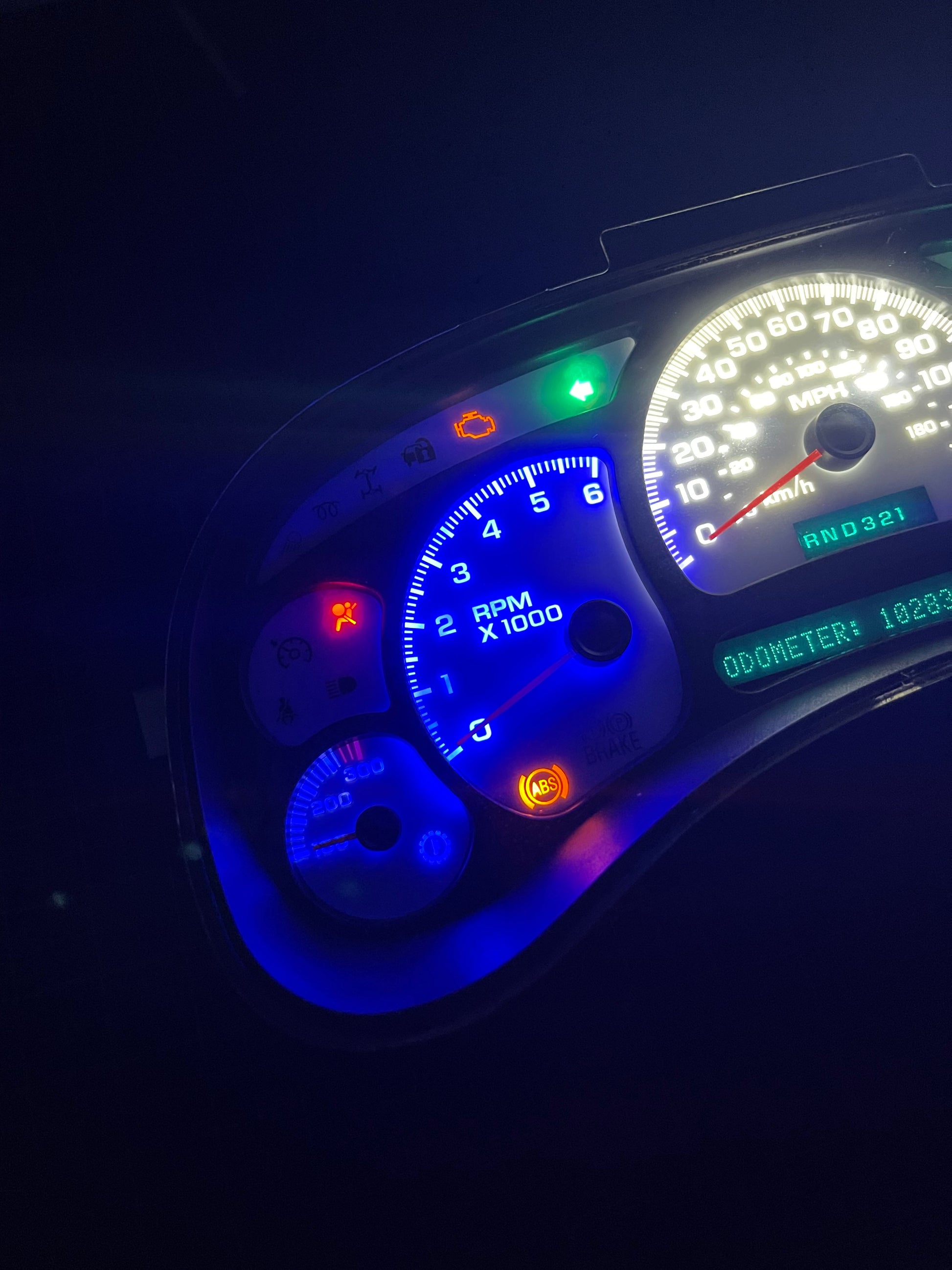 BLUE/WHITE LED’s 2003 2004 2005 2006 Chevy Silverado Sierra Tahoe Denali Suburban Avalanche Yukon Escalade 03 04 05 W/ Trans Temp Speedometer Instrument Gauge Cluster - Speedometerking.com