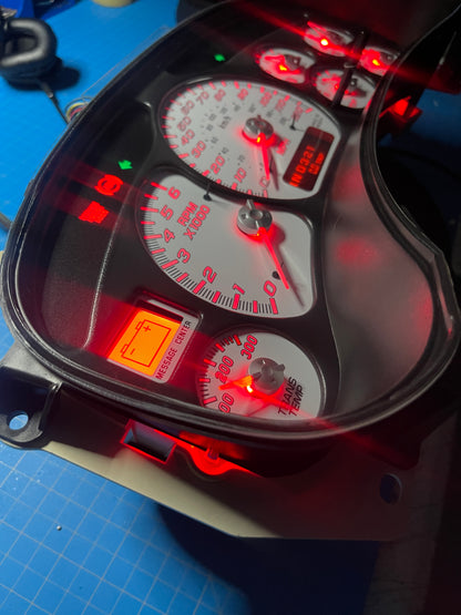 1999-2002 OEM Gmc Chevrolet OEM Rebuilt Refurbished Instrument Gauge Cluster(RED GlOW NEEDLES)  Cadillac Escalade, Silverado, Sierra, Tahoe, Denali Suburban, Avalanche, Yukon, W/Trans Temp ) Speedometer