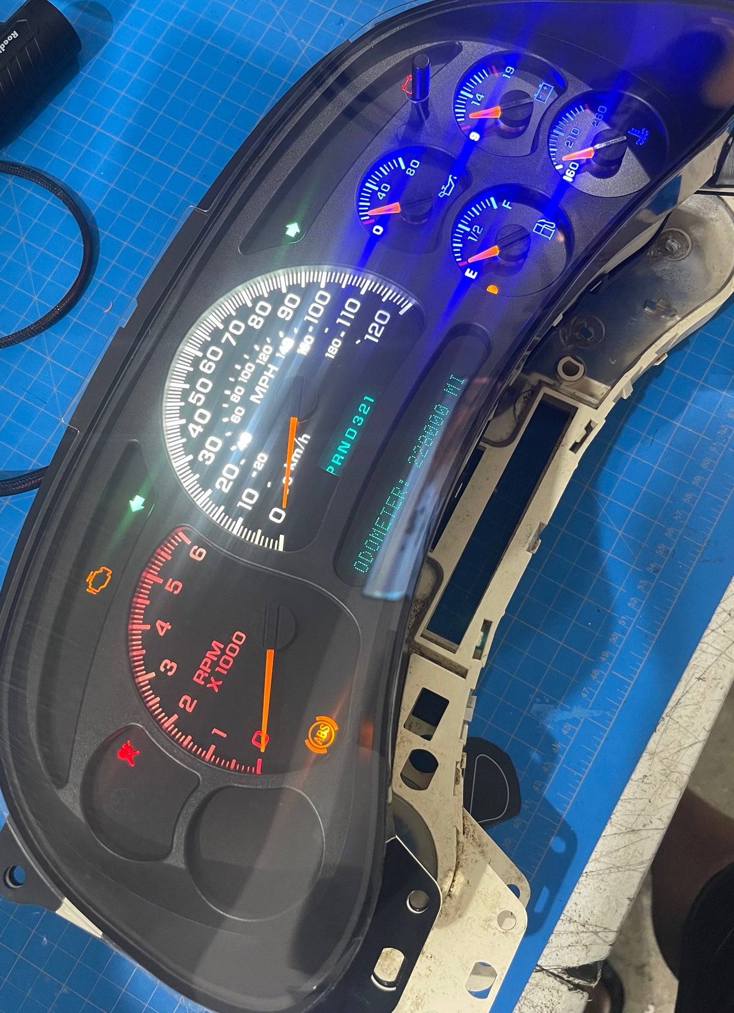2003-2007 Gmc Chevrolet OEM Rebuilt Refurbished Instrument Gauge Cluster Cadillac Escalade, Silverado, Sierra, Tahoe, Denali Suburban, Avalanche, Yukon , (American Flag) Speedometer