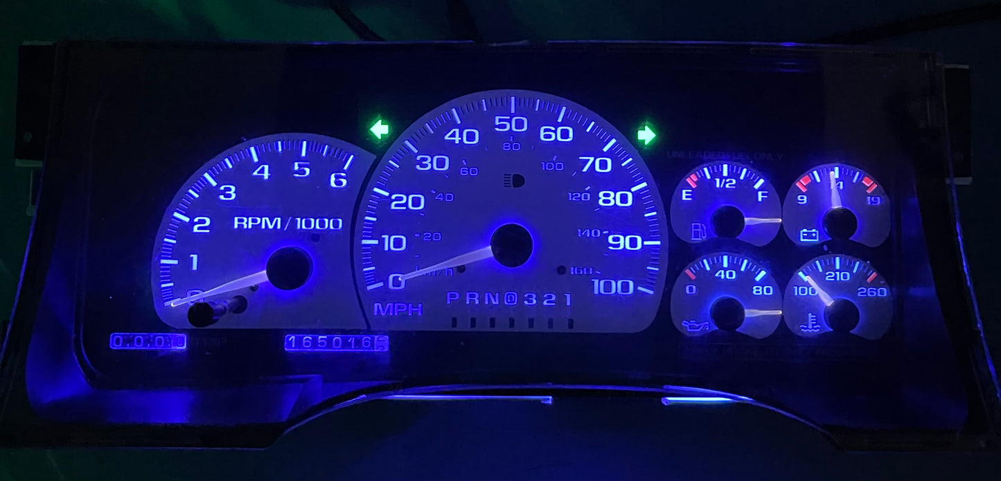 1995-1999 Gmc Chevrolet OEM Rebuilt Refurbished Instrument Gauge Cluster Cadillac Escalade, Silverado, Sierra, Tahoe, Denali Suburban, Avalanche, Yukon, under 200K miles