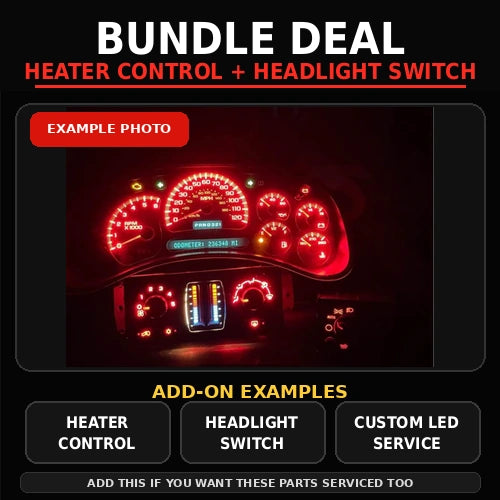 Heater control and headlight switch bundle