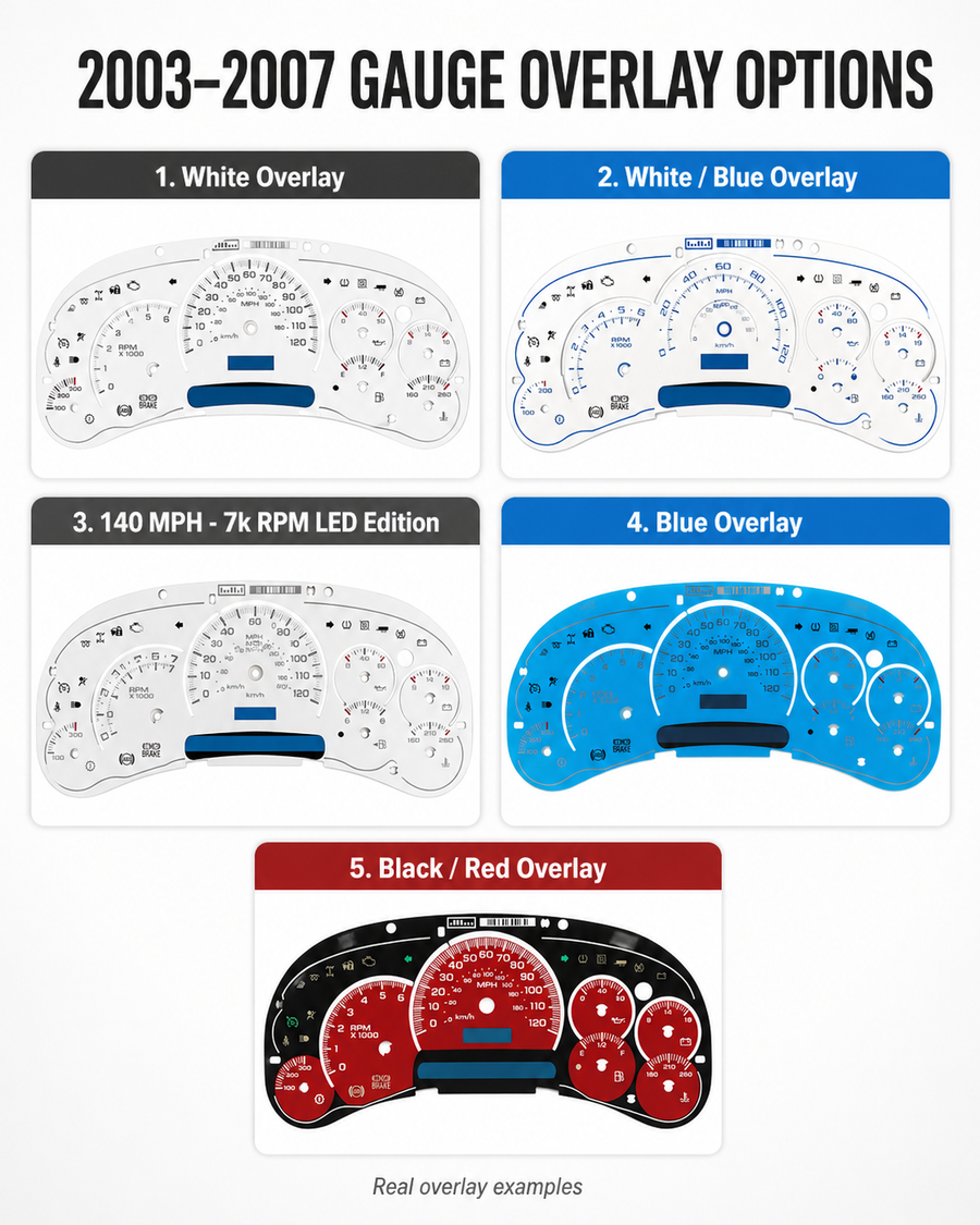 2003 to 2007 gauge overlay options