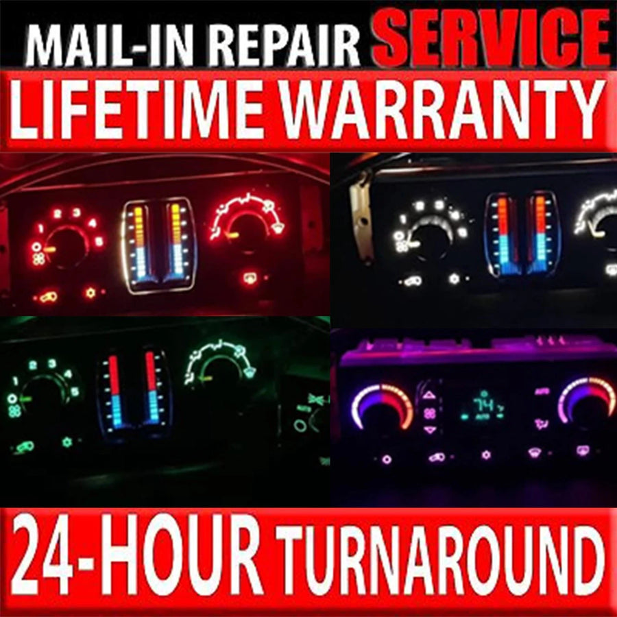 99-07 GMC Chevrolet Heater Climate Control LED Light Color Customization MAIL IN SERVICE - Speedometerking.com